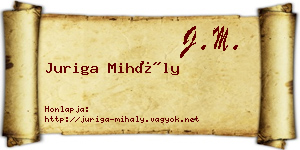 Juriga Mihály névjegykártya